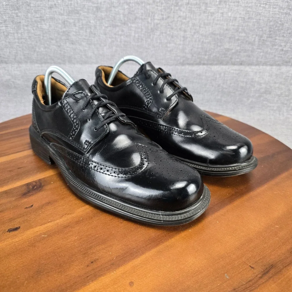 Croft & Barrow Mens Hoffman Black Leather Wingtip Oxford Dress Shoes‎ Size 8 M
